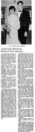 TomLindaWeddingArticle 1971