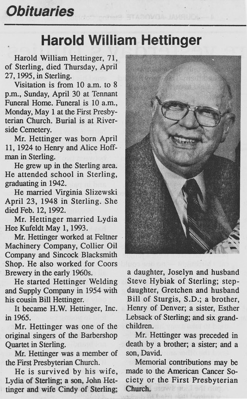 HH213 HaroldHettingerObituary